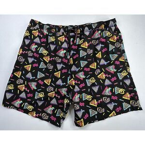 Surf‎ Society 90's Geometric Style Swim Shorts Mens Large*